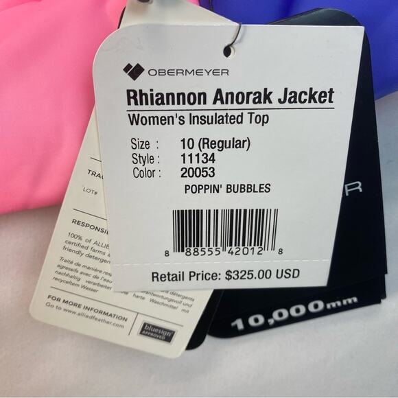 Obermeyer Womens Rhiannon Anorak Jacket Popover Down Filled Pink Size 12 - Picture 5 of 15